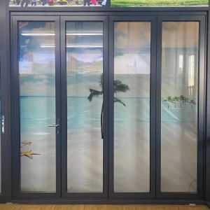 Sleek And Modern Aluminum Folding Door with Secure Locking Mechanism and Good
