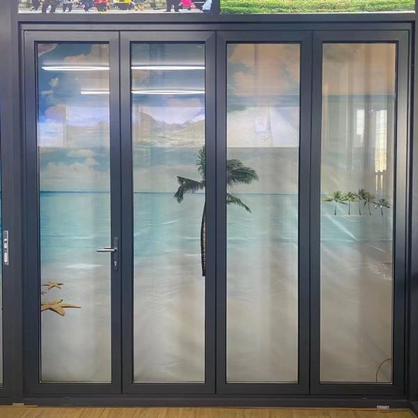 Sleek And Modern Aluminum Folding Door with Secure Locking Mechanism and Good