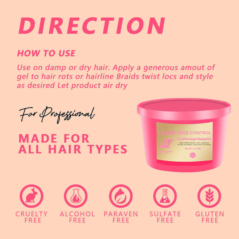 Professional Salon Fast Dry Braiding Gel Twists Braids Wave Edge Gel Extra Hold Cornrow Loc 64oz Braid Gel