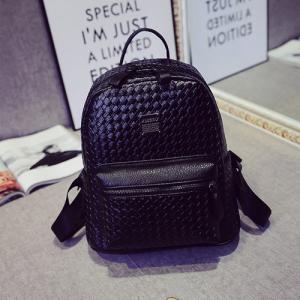 China PU Backpacks for college students custom black wholesale mochilas para laptop factory