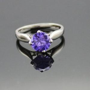 China 925 Sterling Silver Engagement Ring with Purple Cubic Zirconia(F32) factory