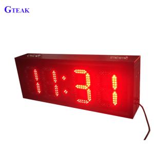 China outdoor led clock time date temperature sign factory