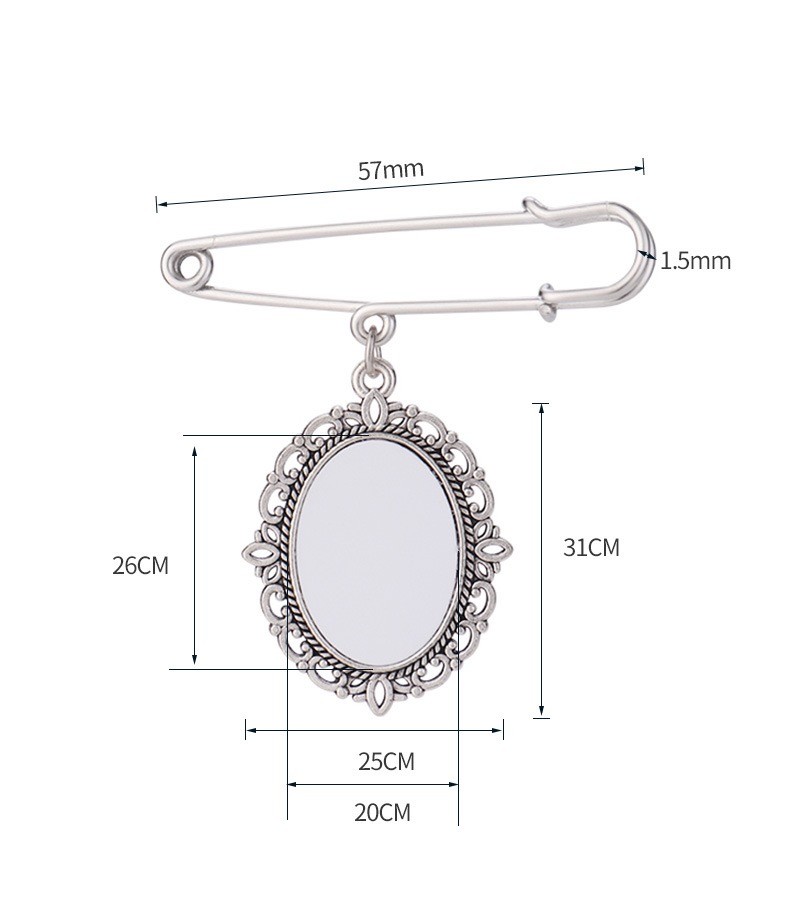 Sublimation Pendant Brooch Customized Sublimation Metal Brooches