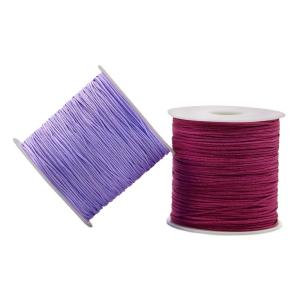 China 2 Ply Singal Color or Rainbow Color Nylon Cord Thread for Chinese Knotting Macrame Cord factory