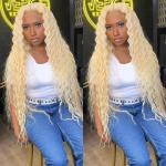Blonde 613 Deep Wave Wig Human Hair Wig Brazilian Virgin Cuticle Aligned