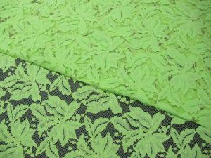 China Beautiful Floral Cotton Nylon Lace Fabric Green With Reactive Dyeing SYD-0013 factory
