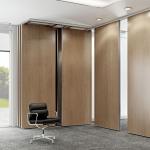 Aluminum Sliding Wooden Partition Walls For Living Room / Hotel