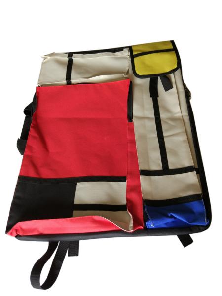 4K Hand-Held Double-Sided Drawer Bag Stitching Red And Yellow Blue Multi