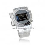 W980 Cool Stainless Steel Quad Band Bluetooth Mp3 / Mp4 Player Wrist Watch Cell