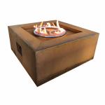 Indoor 800mm Garden Gas Fire Pits ISO9001 Corten Steel Brazier