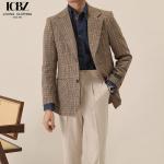 End Men's Plaid Woolen Suit Jacket Vintage Italian Winter Clothing Length