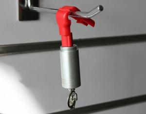 China COMER Plastic pegboard hook security stop lock anti-theft security hook locks for mobile phone accessories retail stores factory