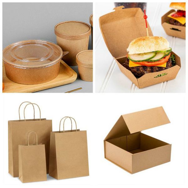 Food Grade 250gsm Brown Kraft Paper For Making Salad Packaging Box