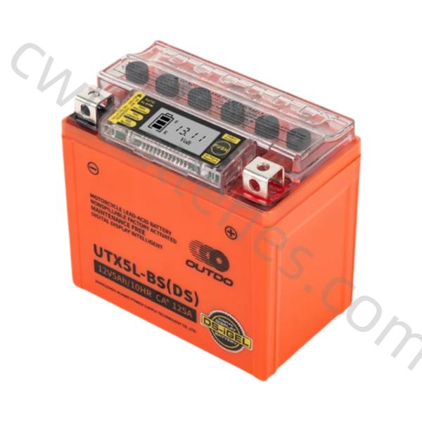 OUTDO UTX5L-BS(DS) Motorcycle Lead-Acid Battery 12V 5Ah/10HR 125A Maintenance