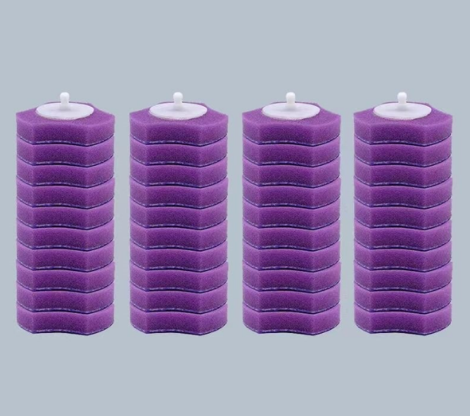 Replaceable toilet sponge refill - close-up of cleaning head