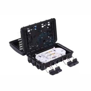China 1x8 Aerial 24 Core Fiber Optic Splice Closure Connection Box For Steel Tube Splitter factory