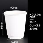 White Kraft Compostable Paper Cups Double Wall Takeaway Coffee Cups With Lids