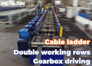 China Flexible Ladder Type Cable Tray Manufacturing Machine With Gearbox Drive System Roll Forming Line factory