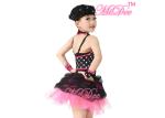 White Polka Dots Fuchsia Sequin Ballet Jazz Dance Costumes For Girls ODM Service