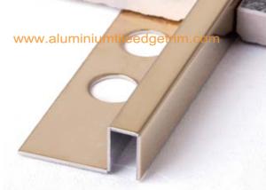 China Gold Mirror Stainless Steel Tile Trim 12mm , Stainless Steel Square Edge Tile Trim factory