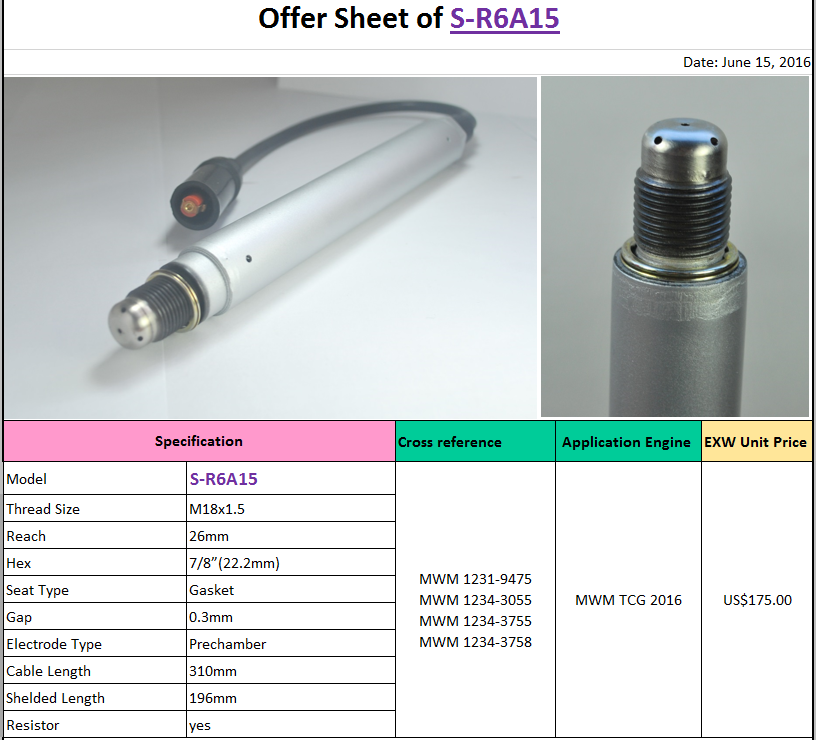 good reputation from power station for generator spark plug