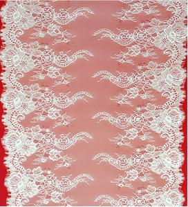 China Hot Sale Eyelash Lace Edge Apparel ACCESSORIES 100% Chinlon Black Ivory Color factory