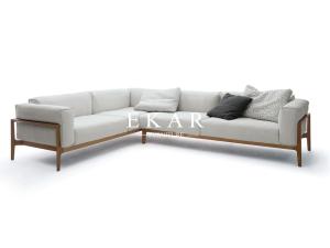 China Italian Solid Wood Red Genuine Leather Sofa Set factory
