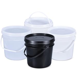 China Food Packaging 4L Plastic Paint Bucket with Lid and Handle Acceptable Customer's Logo factory