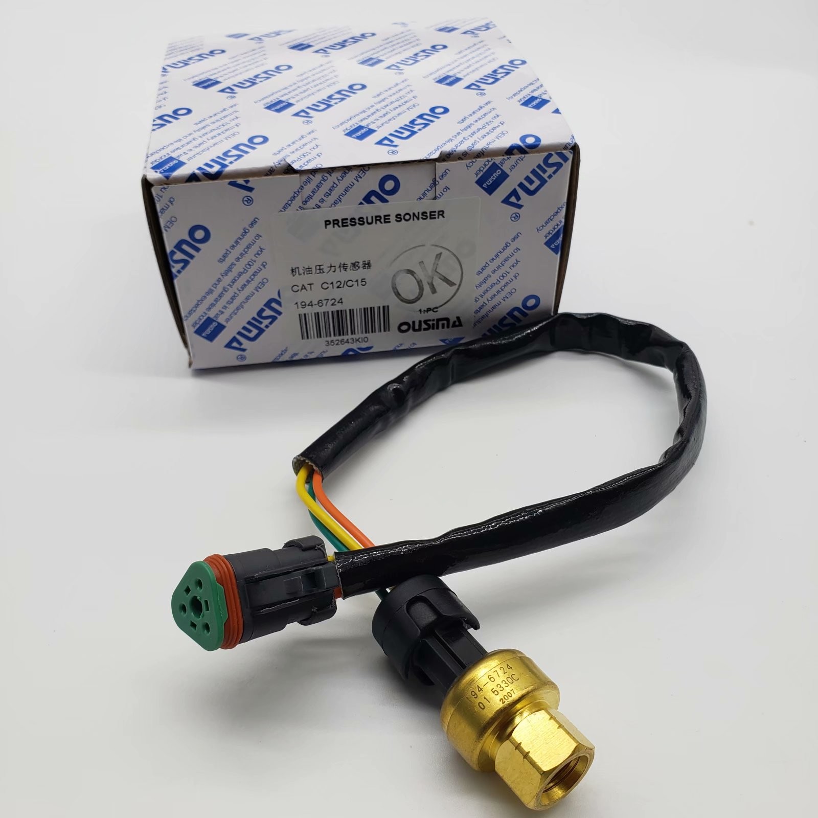 OUSIMA Excavator Parts Oil Pressure194-6724 Pressure Sensor Switch For C12 C15