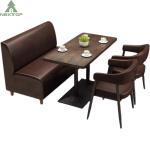 Vintage Restaurant Leather Booth Sofa Chair Table Set For Coffee Shop Cafe Bar