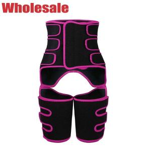 China Pink 3 Straps Tummy And Thigh Trimmer Velcro Neoprene Thigh Shaper factory