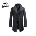 Large Lapel Medium Long Cashmere Classic Utility Male Turn-down Collar Slim Fit