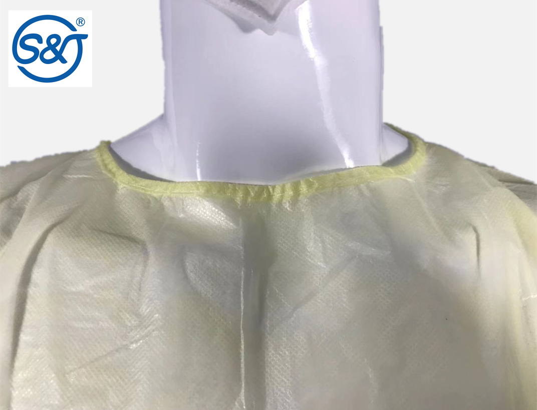 65g Plus Size Disposable Isolation Gowns Round Neck Doctor Isolation Gown