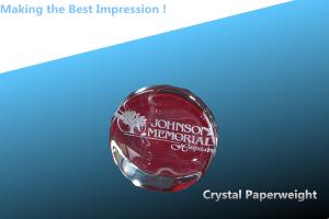 China CRYSTAL heart paperweight/beveled heart crystal paperweight/crystal circle paperweight factory