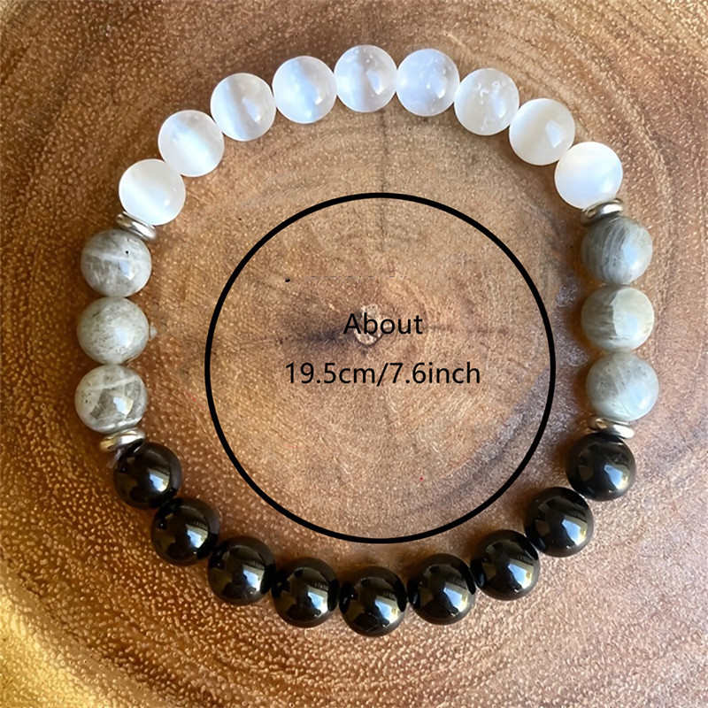 Natural Stone Quartz Healing Crystal Stretch Beaded Bracelet Wealth Money Jewelry Men Women Gift Stone Bracelet Amethysts Quartz Chain Bracelets Reiki