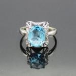 925 Sterling Silver Oval Purple Cubic Zircon Ring (F08)
