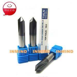 China 90º Tialn Coated End Mills / Carbide Milling Cutters 0.5 - 0.6 um Micro Grain Size factory