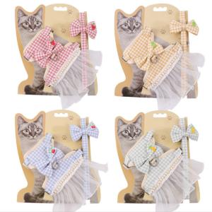 China Cotton Adjustable Cat Collar Harness For Kitties Puppies Small Pets Outdoor factory