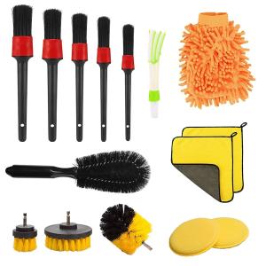 China Electric Microfiber Car Cleaning Brush Set 15 Pieces For Car Care Detail factory