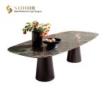 Restaurant Dining Table, Canteen Table Desk, Buffet，Sintered Table Top, Nature