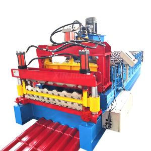 Double Layer Galvanized Tile Roofing Sheet Making Machine Chain Drive