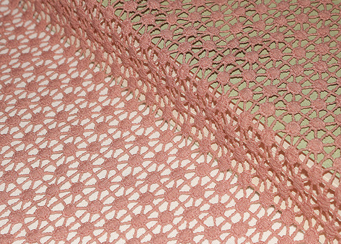 47 Inches Guipure French Venise Lace Fabric / Embroidered Dress Fabric By Azo Free