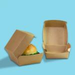 Recyclable kraft paper burger box custom logo fried chicken burger kraft paper