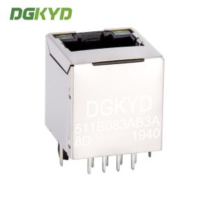 16.9MM height Cat5e Rj45 Lan Jack , vertical RJ45 modular jack with magnetic