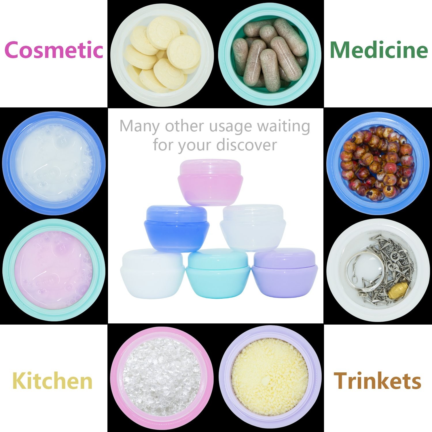 Various Colors Empty Makeup Containers Non Toxic Harmless Daily Life Use
