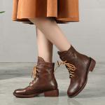 S208 Manufacturers autumn and winter warm velvet thick handmade leather boots