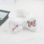 Pink Red Black Wash Face Elastic Hair Band Cute Butterfly Bow Soft Makeup