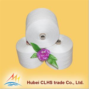 China Single Twist Polyester Core Spun Yarn , Polyester Weaving Yarn Less Broken Ends factory