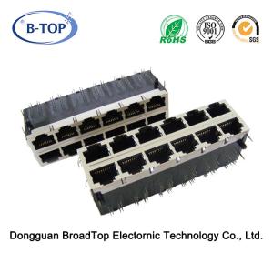 China EMI Spring 2x6 RJ45 500MΩ Insulation Resistance For Firewall / Repeater factory