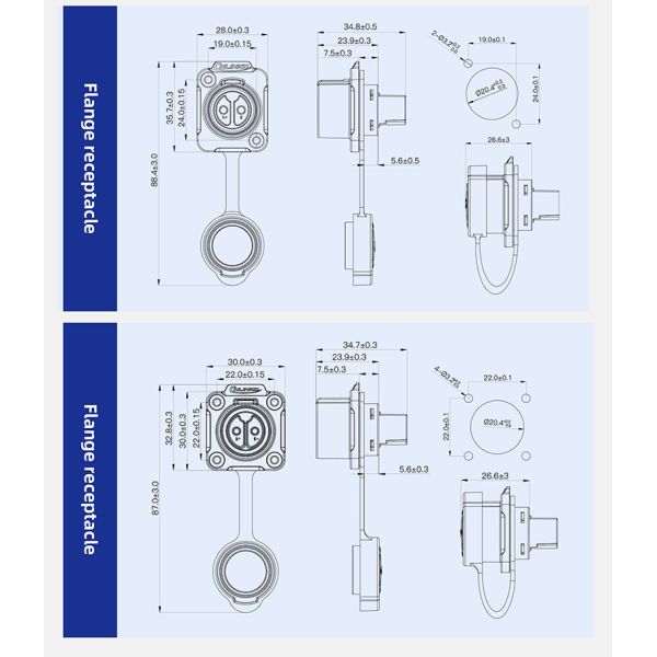 Cnlinko LP20 RJ45 Plastic Circular Waterproof Aviation Connector signal Rj45 Waterproof Connector